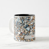Pebble Stone gepersonaliseerd patroonontwerp Tweekleurige Koffiemok (Voorkant links)