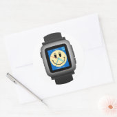 Pebble Time Black Ronde Sticker (Envelop)