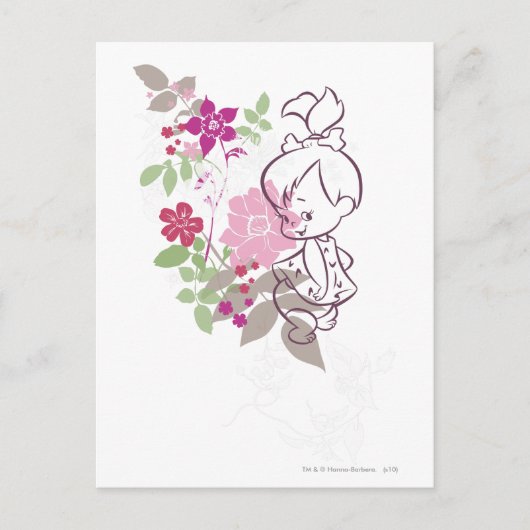 PEBBLES™ A Cutie In The Flowers Briefkaart (Voorkant)