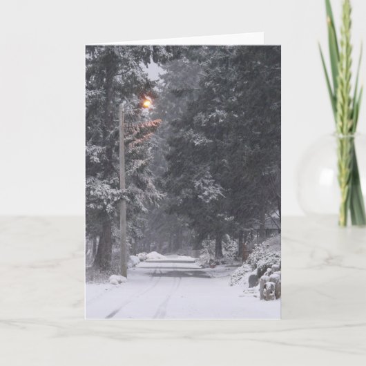 Pebbles Beach Winter Scene 1 Feestdagen Kaart (Voorkant)