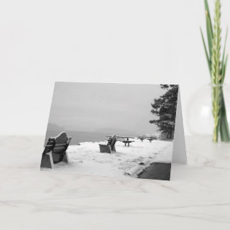 Pebbles Beach Winter Scene 3 Feestdagen Kaart