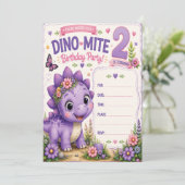Pebbles' Dino-Mite 2e verjaardag Kaart (Staand voorkant)