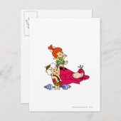PEBBLES™ en Bam Bam en Dino Playtime Briefkaart (Voorkant / Achterkant)