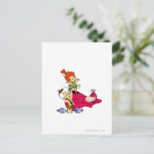 PEBBLES™ en Bam Bam en Dino Playtime Briefkaart (Staand voorkant)
