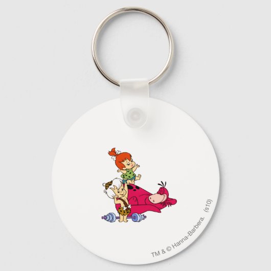 PEBBLES™ en Bam Bam en Dino Playtime Sleutelhanger (Voorkant)