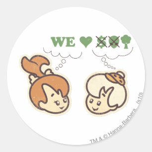 PEBBLES™ en Bam Bam houdt van Natuur Ronde Sticker