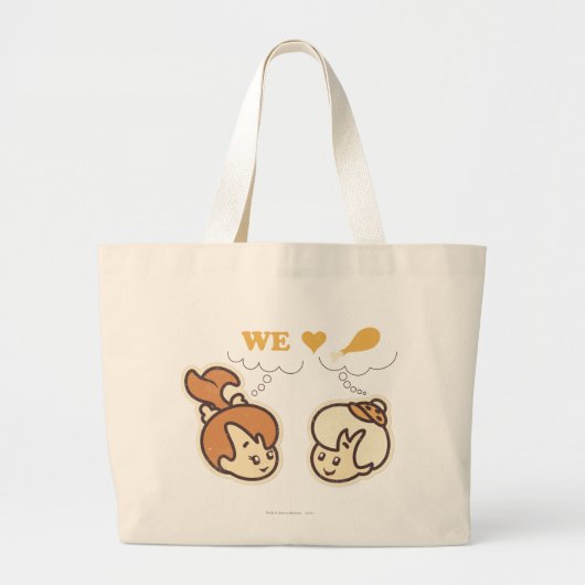 PEBBLES™ en Bam Bam Love Food Grote Tote Bag (Voorkant)