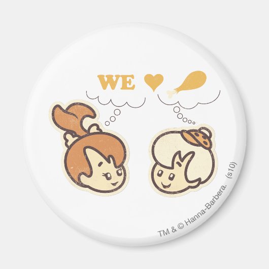 PEBBLES™ en Bam Bam Love Food Magneet (Voorkant)