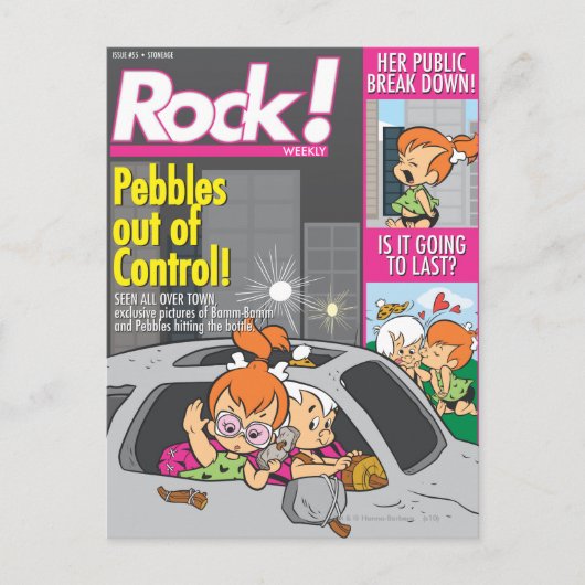 PEBBLES™ en Bam Bam Out Control Briefkaart (Voorkant)