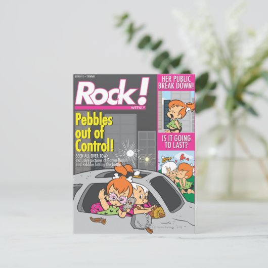 PEBBLES™ en Bam Bam Out Control Briefkaart (Staand voorkant)