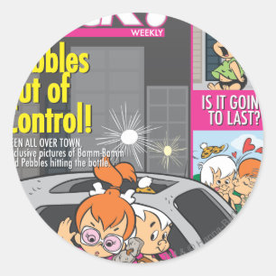 PEBBLES™ en Bam Bam Out Control Ronde Sticker