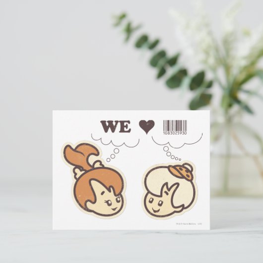 Pebbles en Bam Bam We houden van Briefkaart (Staand voorkant)