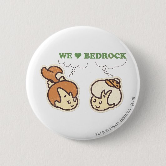 PEBBLES™ en Bam Love Bedrock Ronde Button 5,7 Cm (Voorkant)