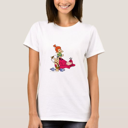 PEBBLES™ en BAMM-BAMM™ en Dino Playtime T-shirt (Voorkant)