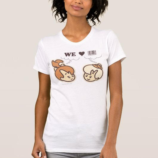 Pebbles en BAMM-BAMM™ we houden van T-shirt (Voorkant)
