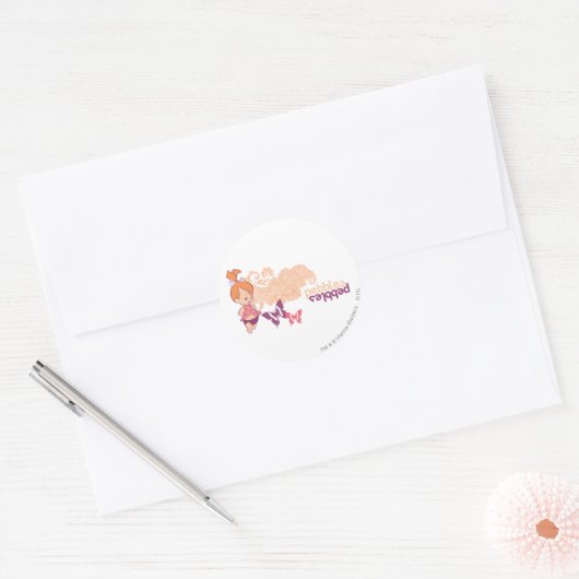 PEBBLES™ en Butterflies Ronde Sticker (Envelop)