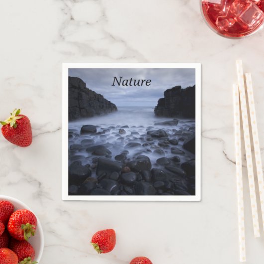 Pebbles en Rocks langs de Ocean Shoreline Napkin Servet (Insitu)