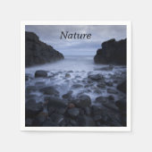 Pebbles en Rocks langs de Ocean Shoreline Napkin Servet (Voorkant)