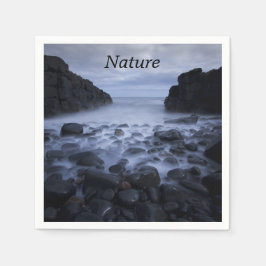 Pebbles en Rocks langs de Ocean Shoreline Napkin Servet