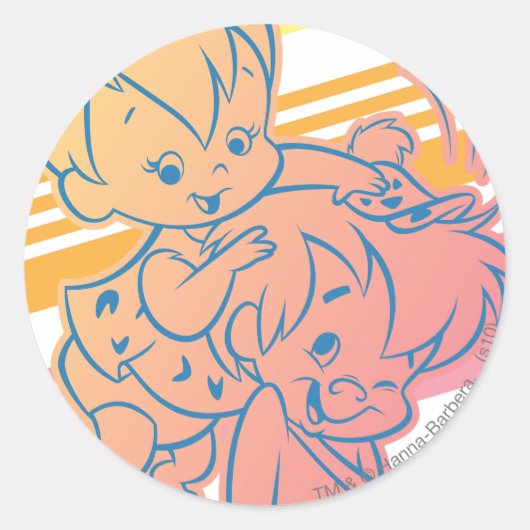 PEBBLES™ Grooming Bam Bam Ronde Sticker (Voorkant)