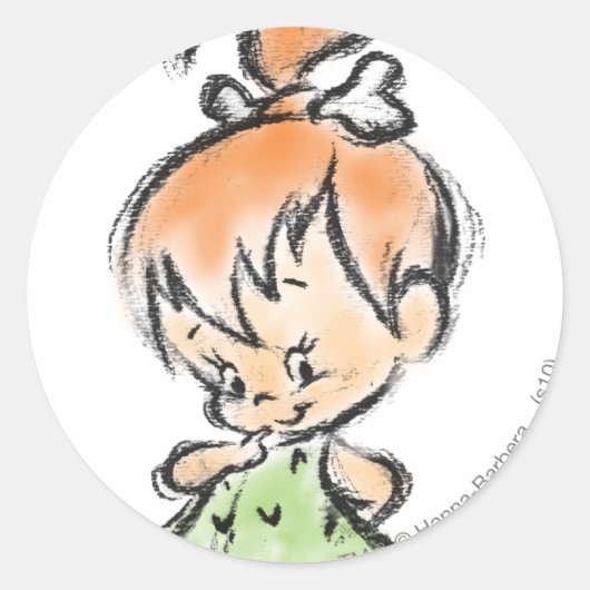 PEBBLES™ - Handtekening schets Ronde Sticker (Voorkant)
