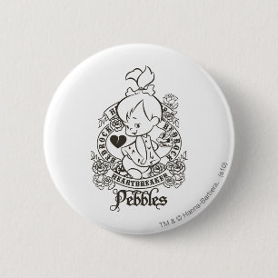 PEBBLES™ Heartbreaker B&W Ronde Button 5,7 Cm