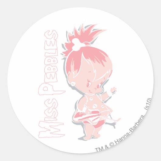 PEBBLES™ in roze Ronde Sticker (Voorkant)