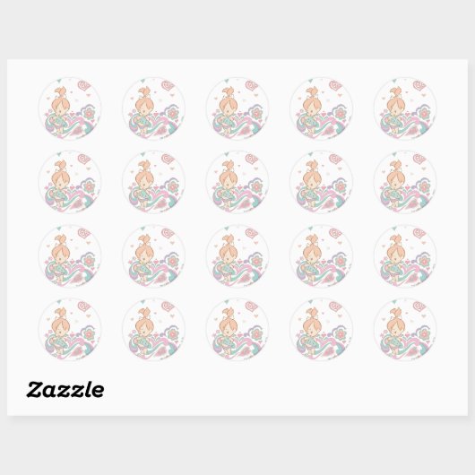 PEBBLES™ Love Swirls Ronde Sticker (Vel)