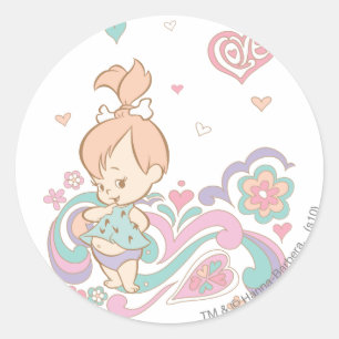 PEBBLES™ Love Swirls Ronde Sticker