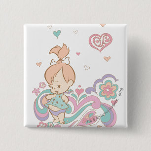 PEBBLES™ Love Swirls Vierkante Button 5,1 Cm