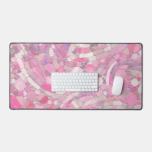 Pebbles Mosaic Art - Roos Blush Pink Bureaumat (Keyboard & Muis)