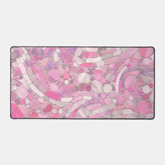 Pebbles Mosaic Art - Roos Blush Pink Bureaumat (Voorkant)