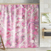 Pebbles Mosaic Art - Roos Blush Pink Douchegordijn