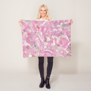 Pebbles Mosaic Art - Roos Blush Pink Fleece Deken