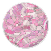 Pebbles Mosaic Art - Roos Blush Pink Keramische Knop (Voorkant)