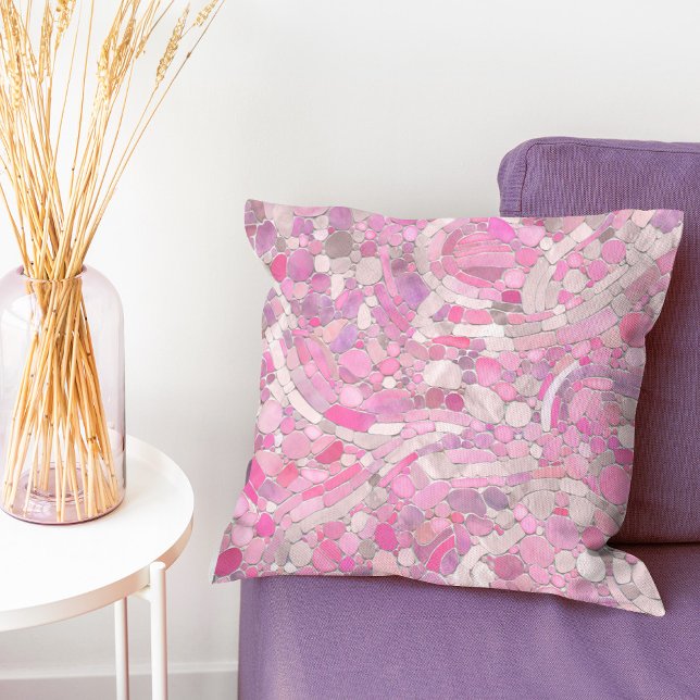 Pebbles Mosaic Art - Roos Blush Pink Kussen (Creator heeft geüpload)