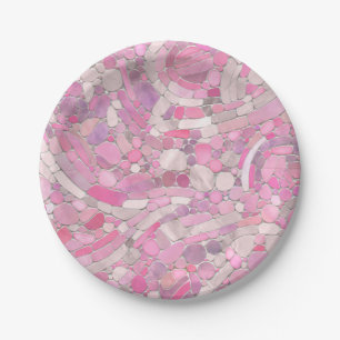 Pebbles Mosaic Art - Roos Blush Pink Papieren Bordje