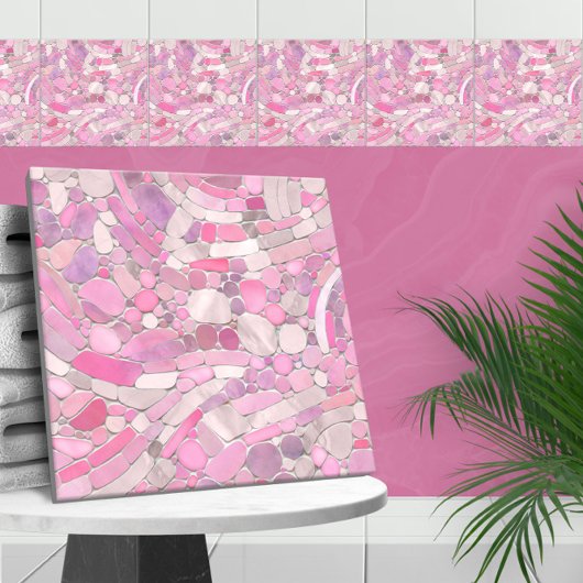Pebbles Mosaic Art - Roos Blush Pink Tegeltje
