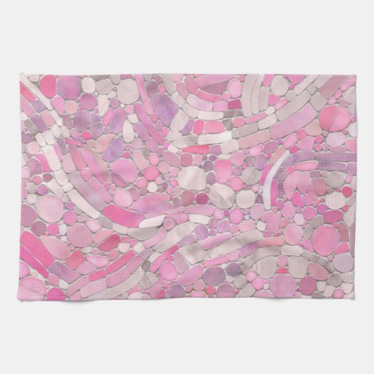 Pebbles Mosaic Art - Roos Blush Pink Theedoek (Horizontaal)