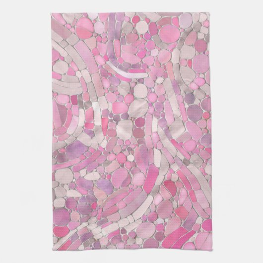 Pebbles Mosaic Art - Roos Blush Pink Theedoek (Verticaal)