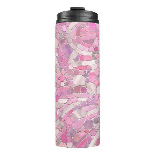 Pebbles Mosaic Art - Roos Blush Pink Thermosbeker (Voorkant)