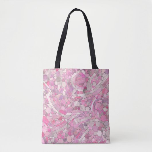 Pebbles Mosaic Art - Roos Blush Pink Tote Bag (Voorkant)