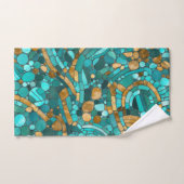 Pebbles Mozaïek Kunst - Smaragd en Goud Bad Handdoek (Handdoek)