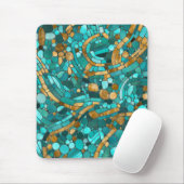 Pebbles Mozaïek Kunst - Smaragd en Goud Muismat (Met muis)