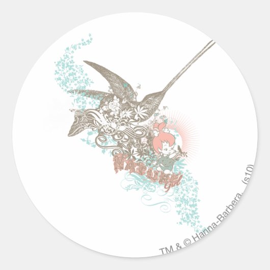 PEBBLES™ Natuur Girl Ronde Sticker (Voorkant)