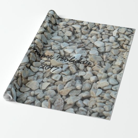 Pebbles on Beach-fotografie Cadeaupapier (Uitgerold)