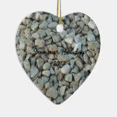 Pebbles on Beach-fotografie Keramisch Ornament (Rechts)