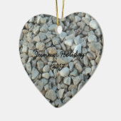 Pebbles on Beach-fotografie Keramisch Ornament (Links)