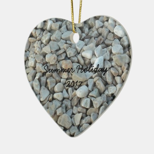 Pebbles on Beach-fotografie Keramisch Ornament (Links)