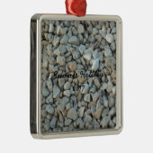 Pebbles on Beach-fotografie Metalen Ornament (Rechts)